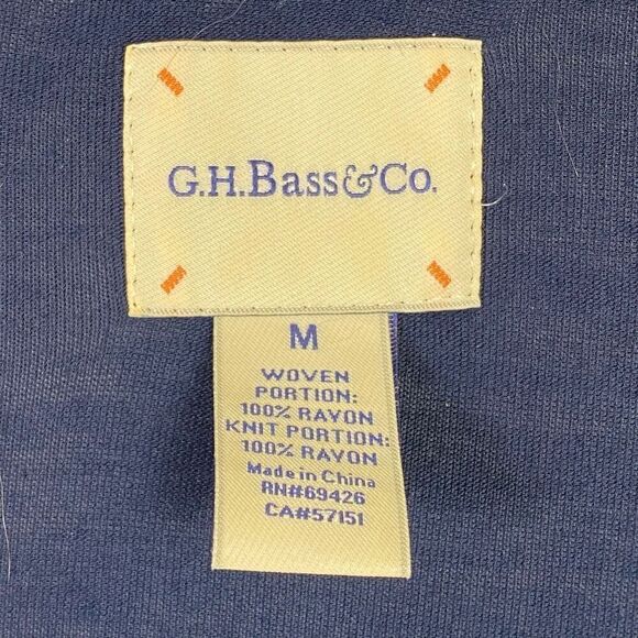 G.H. Bass & Co. Navy Blue & Chambray Long Sleeve Shirt Size M - Picture 3 of 4